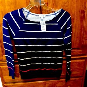 Navy and white stripped blouse